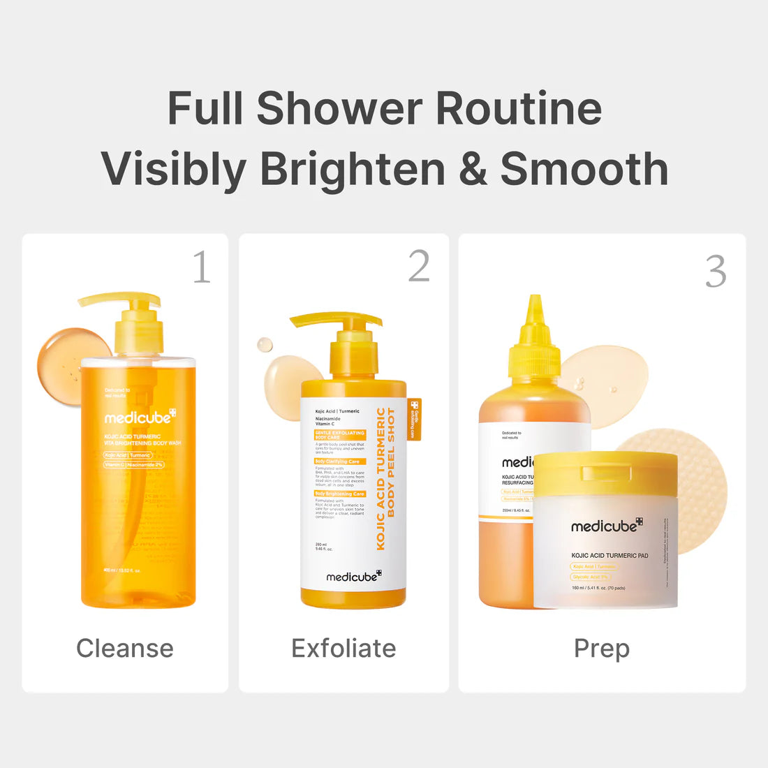 MEDICUBE KOJIC ACID TURMERIC BRIGHTENING BODY WASH 400ML