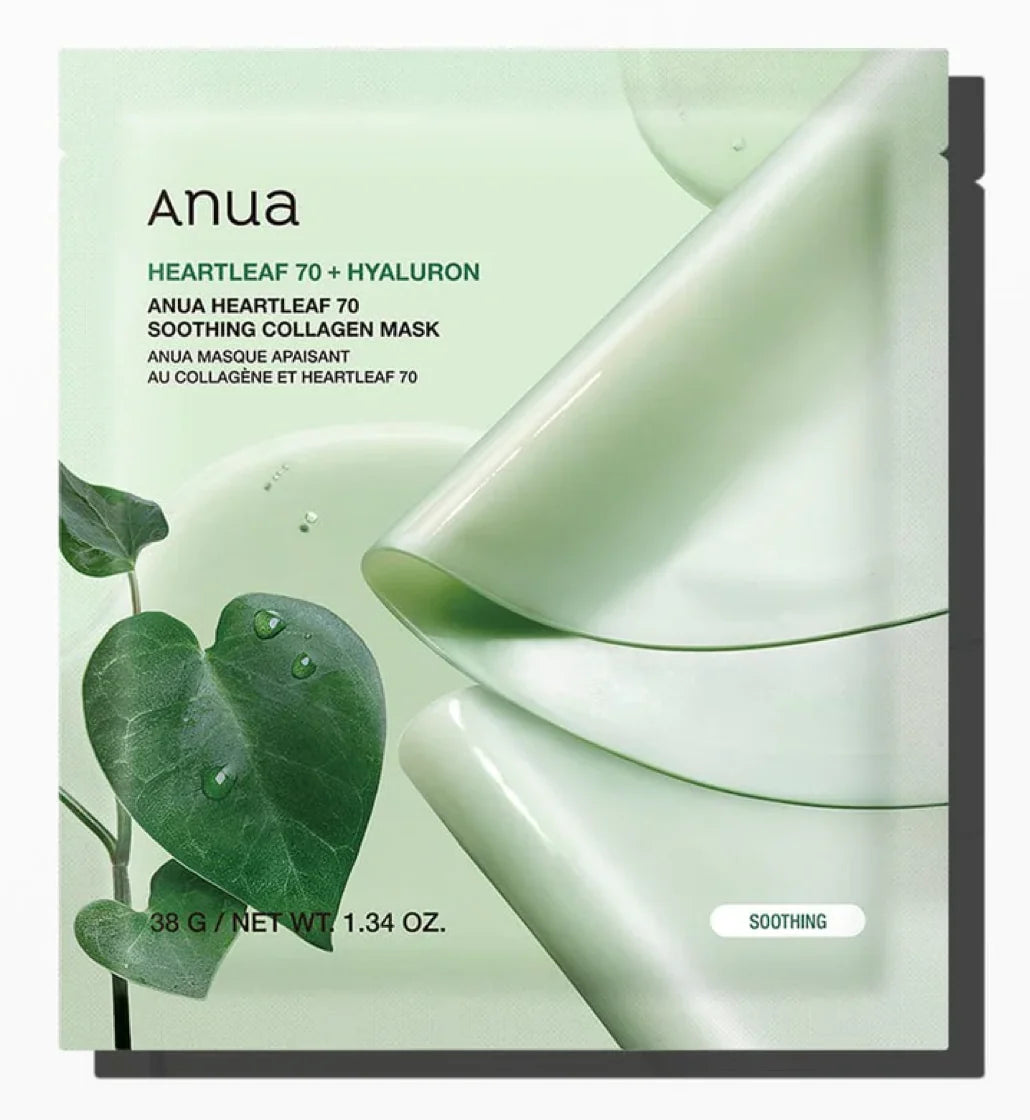 ANUA HEARTLEAF 70 + HYALURON SOOTHING COLLAGEN MASK 30G