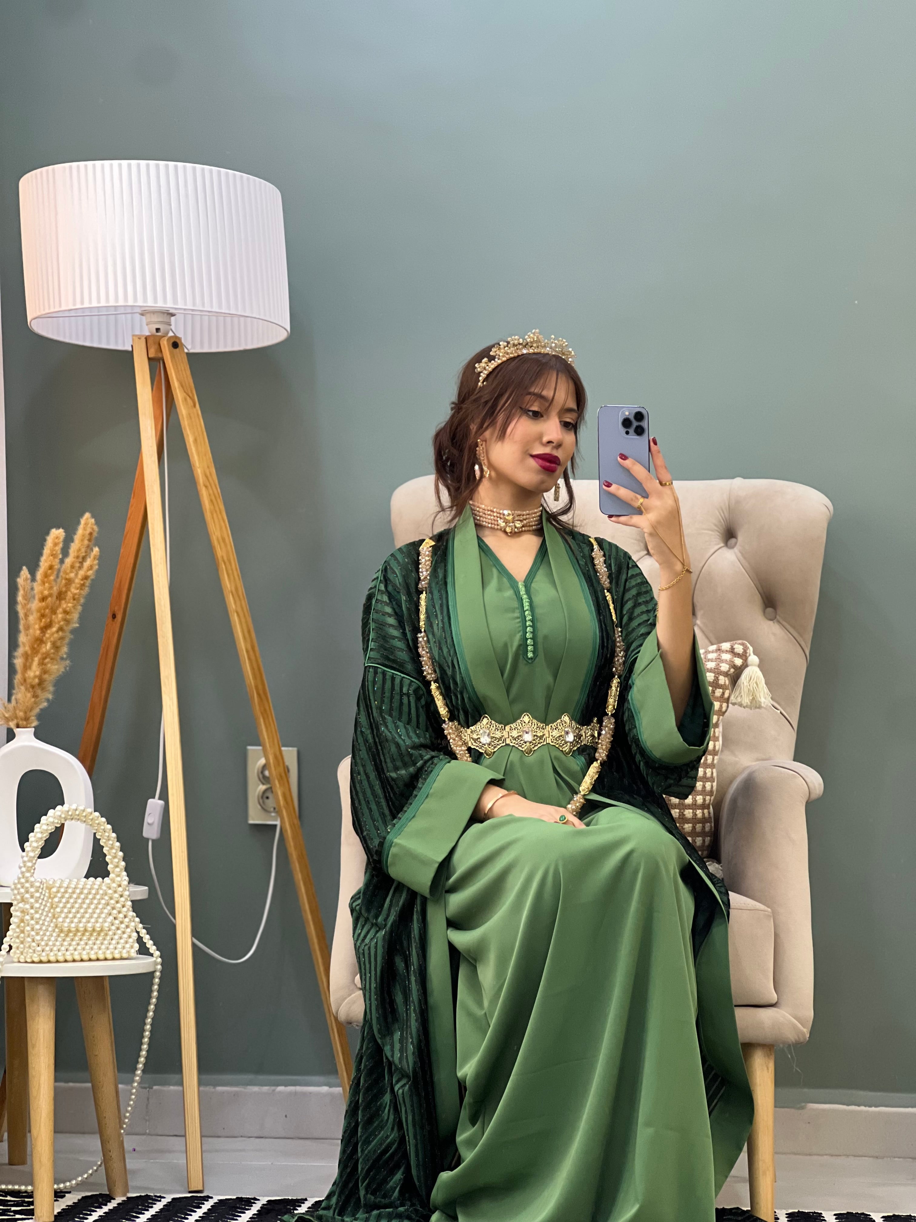CAFTAN AID LA REINE EN COULEUR VERT