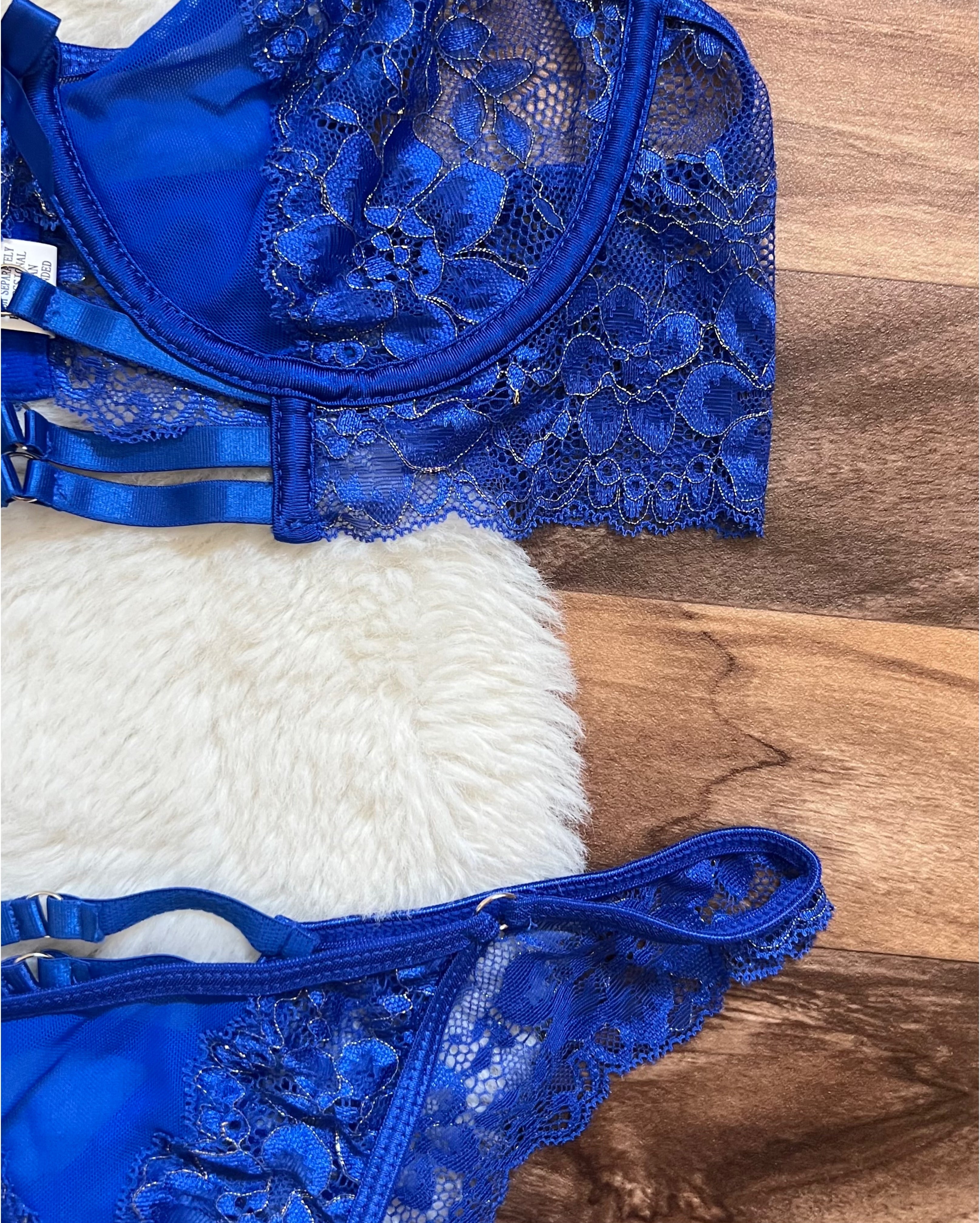 LINGERIE DEUX PIECES BLEU ROI SHEIN