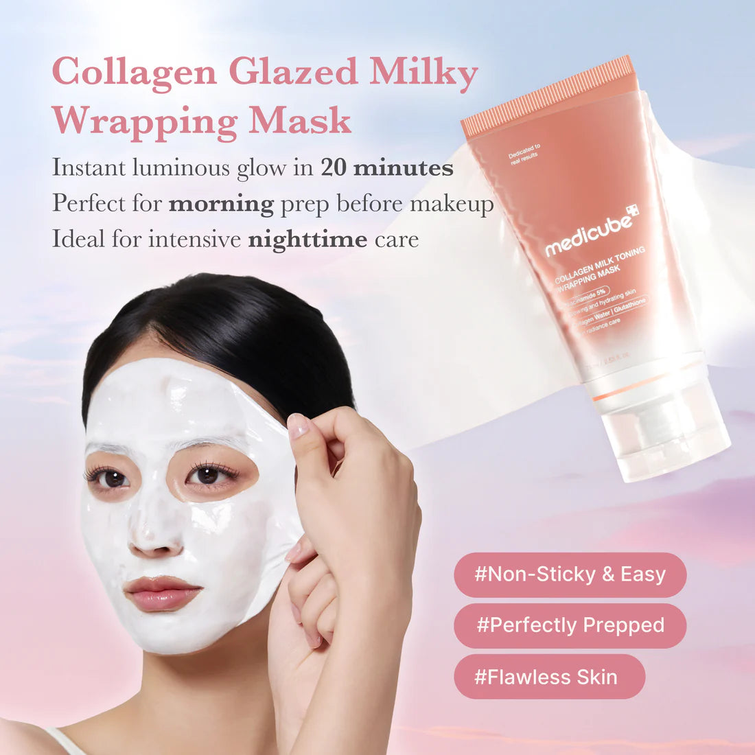 MEDICUBE COLLAGEN MILK TONING WRAPPING MASK ( NIACINAMIDE 5%) 75ML