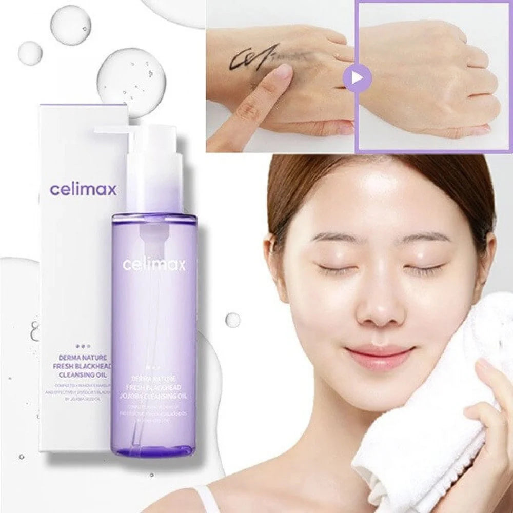 CELIMAX DERMA NATURE FRESH BLACKHEAD JOJOBA CLEANSING OIL 150ML