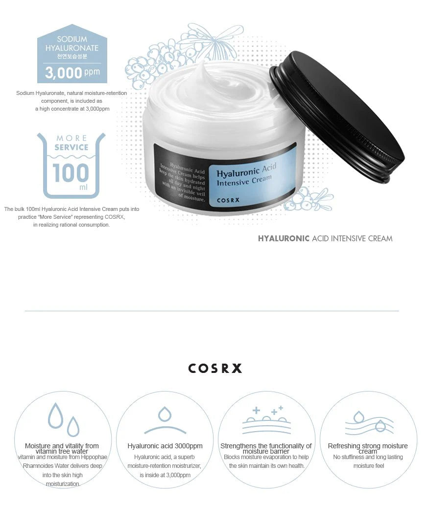 COSRX HYALURONIQUE ACID INTENSIVE CREAM 100G