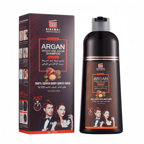 SHAMPOOING COLORANT NATUREL MARRON CLAIR - FAST - À L’HUILE D’ARGAN - 400ML