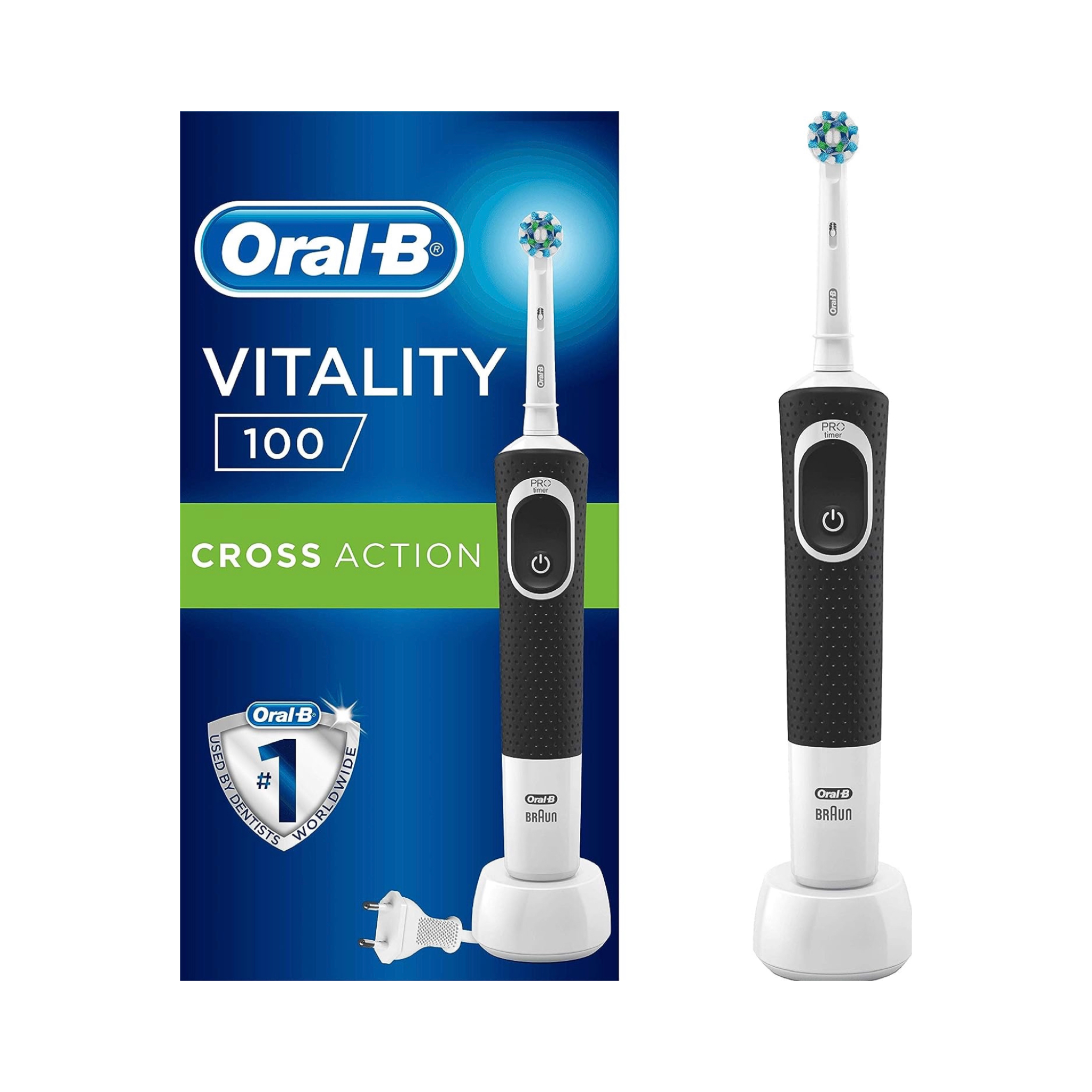 Oral B BROSSE A DENTS ÉLECTRIQUE VITALITY 100 CROSS ACTION RECHAGABLE NOIRE