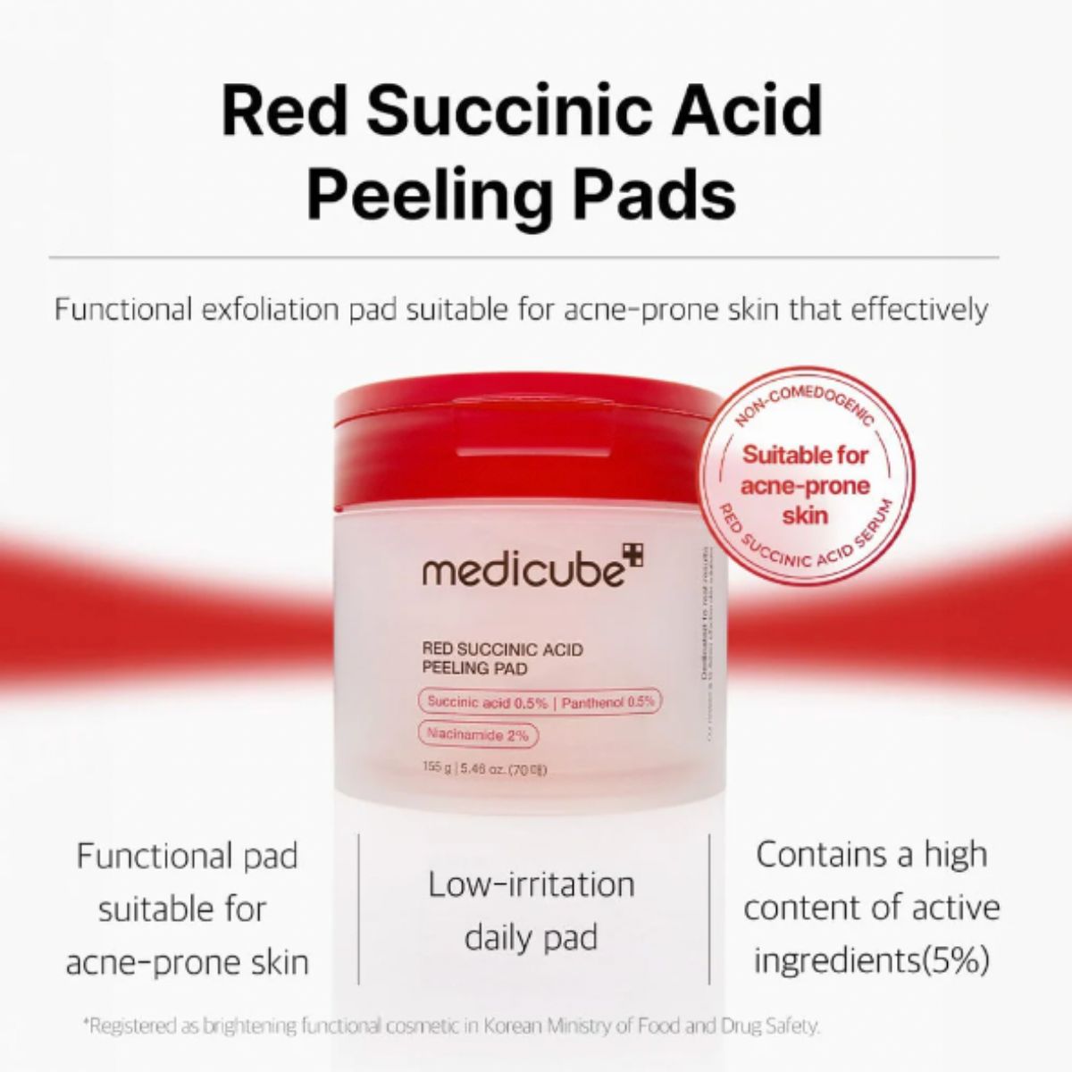 MEDICUBE RED SUCCINIC ACID PEELING PADS 155G
