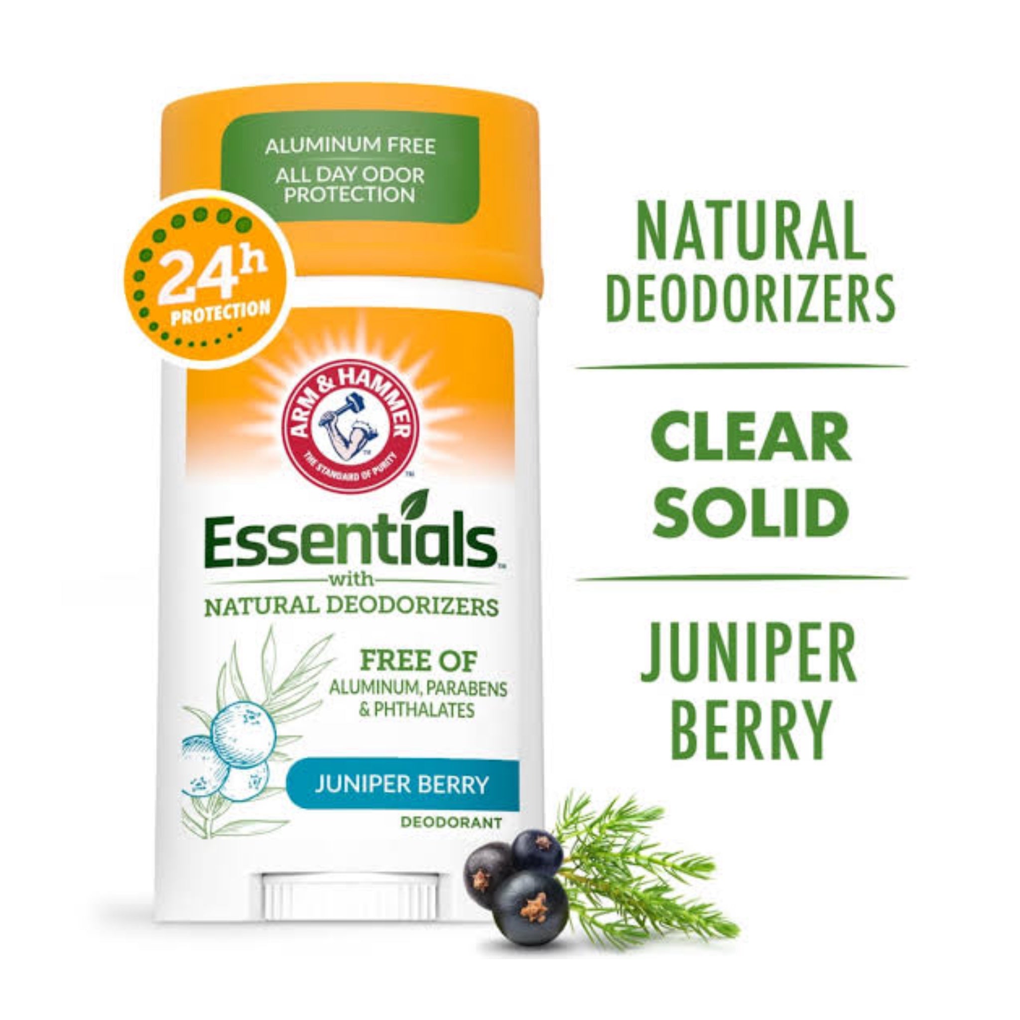 ARM&HAMMER ESSENIALS NATURAL DEODORANT JUNIPER BERRY 71G SANS ALUMINIUM