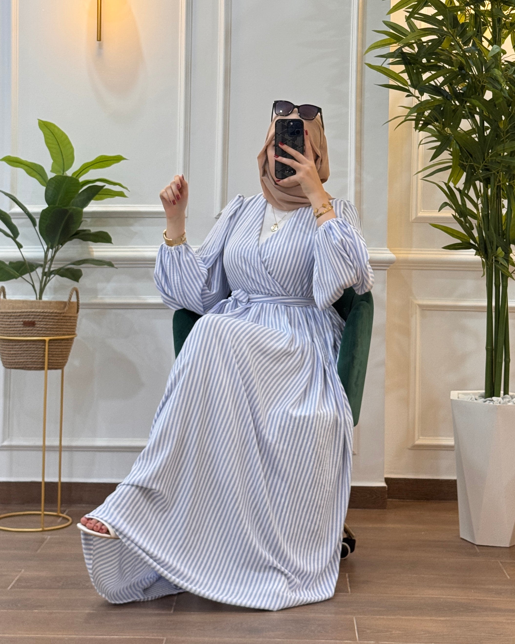 ROBE ÉTÉ PARIS A RAYURE STYLE CACHE COEUR COULEUR BLEU CIEL
