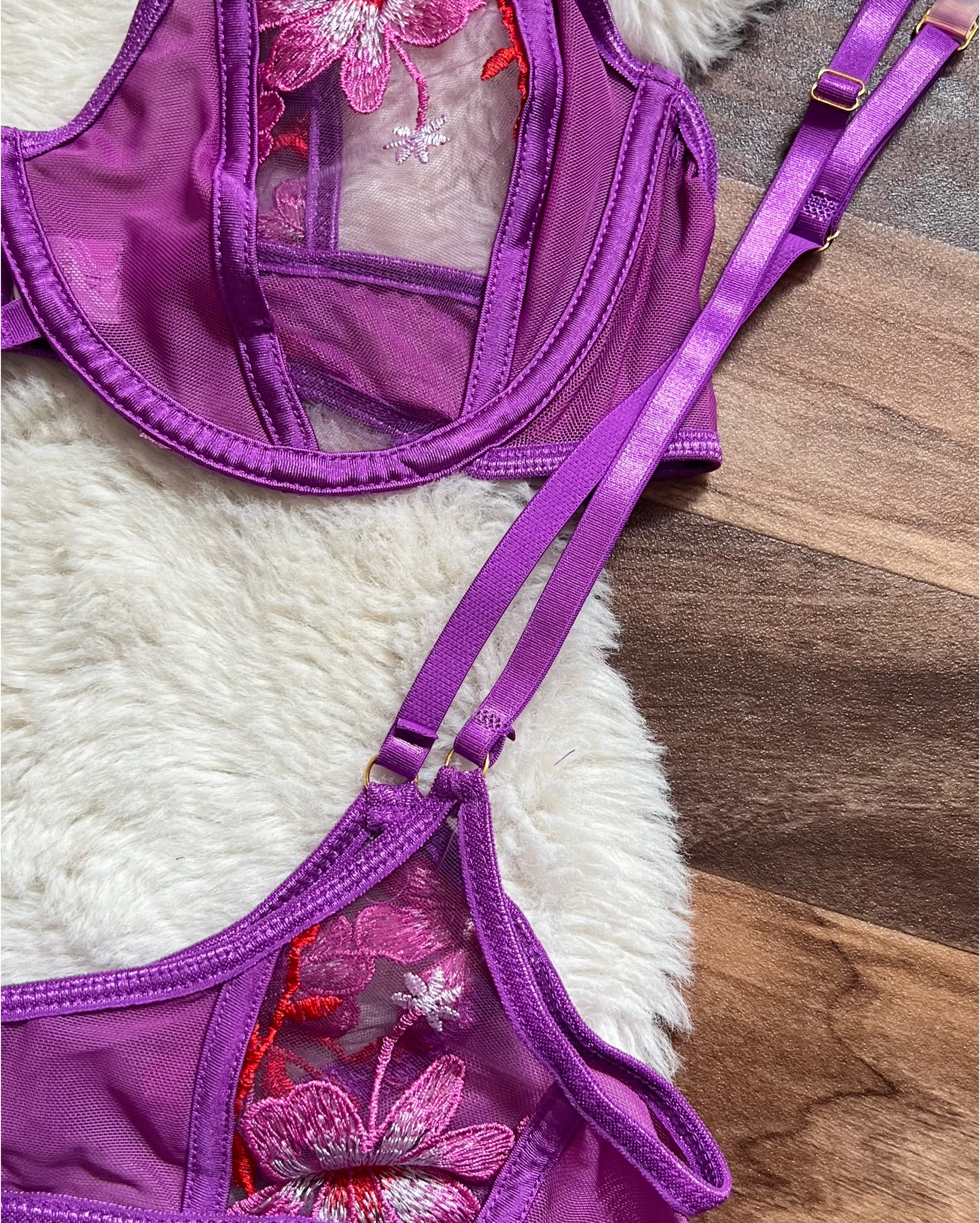 LINGERIE DEUX PIECES VIOLET SHEIN