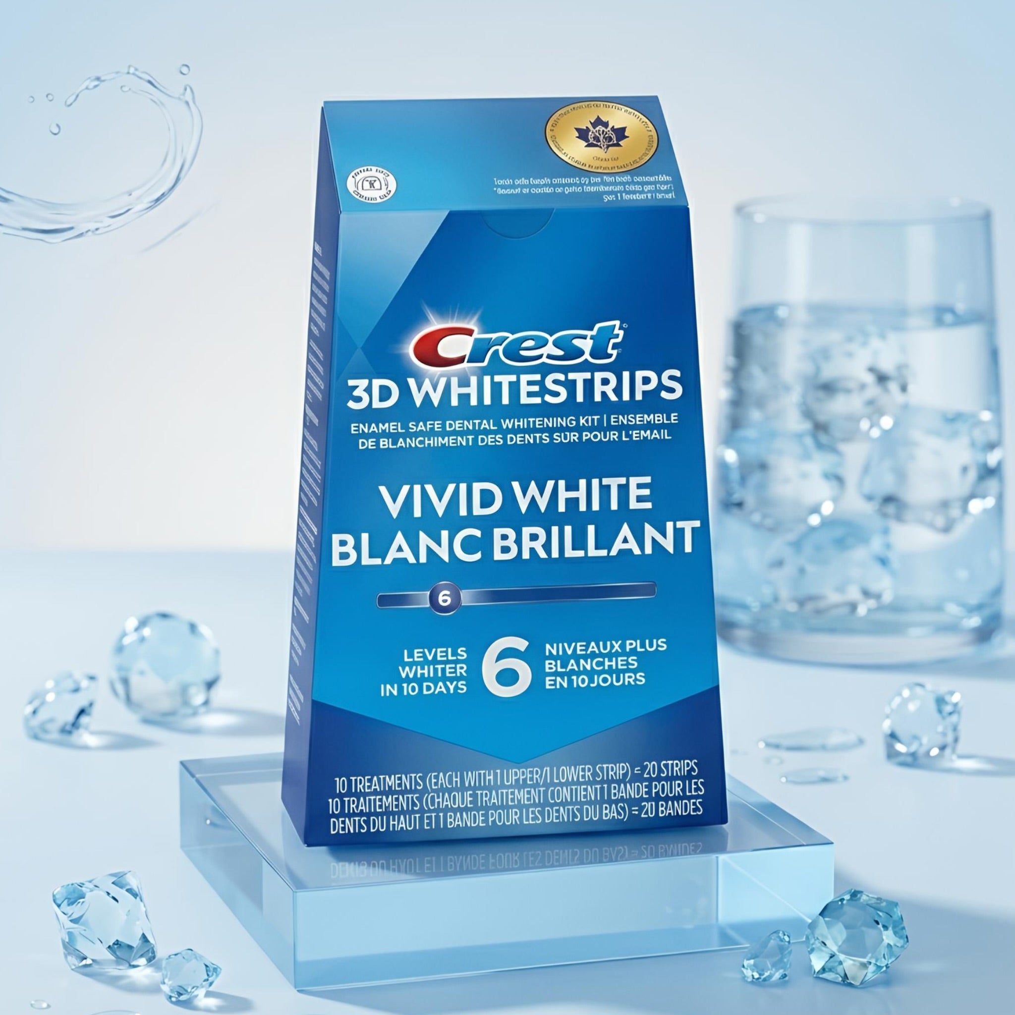 CREST 3D WHITESTRIPS VIVID WHITE 6 LEVELS 10 TREATEMENTS