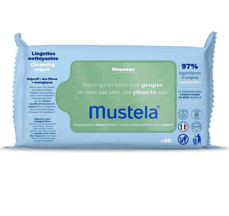 MUSTELA LINGETTES NETTOYANTES À L’AVOCAT BIO 60PCS