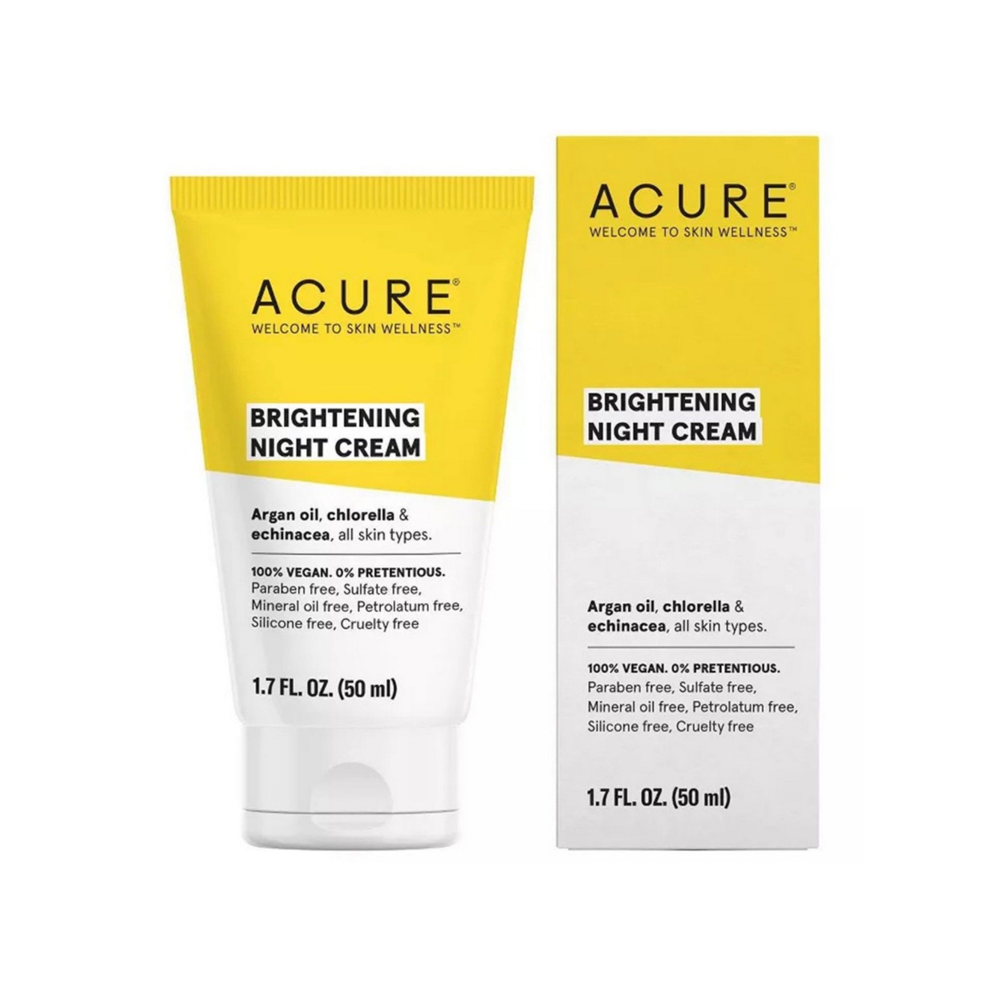 ACURE CRÈME DE NUIT ÉCLAIRCISSANTE HYDRATANTE 50ML