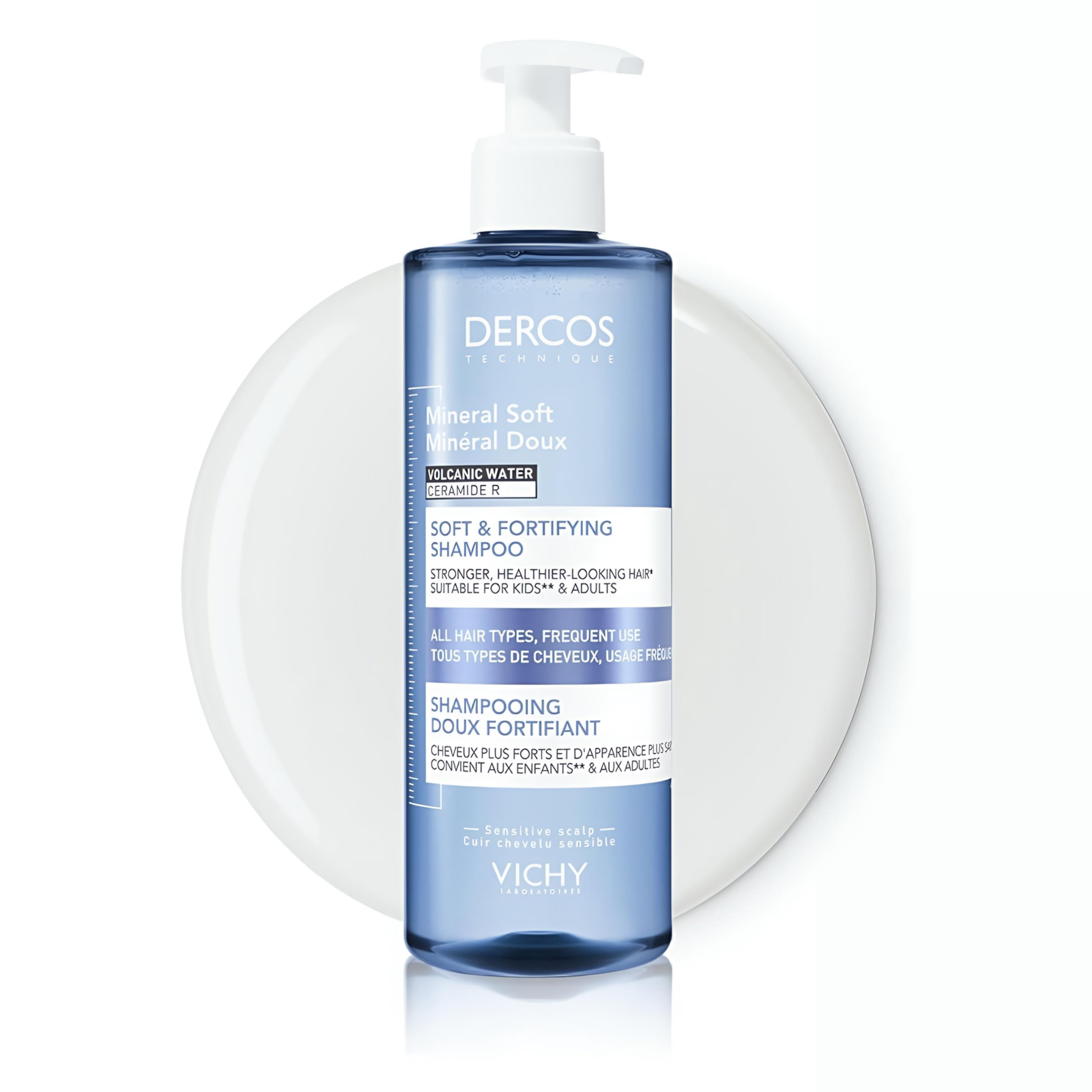 VICHY DERCOS MINERAL SOFT AND FORTIFYING SHAMPOO FOR ALL HAIR TYPS 400ML
