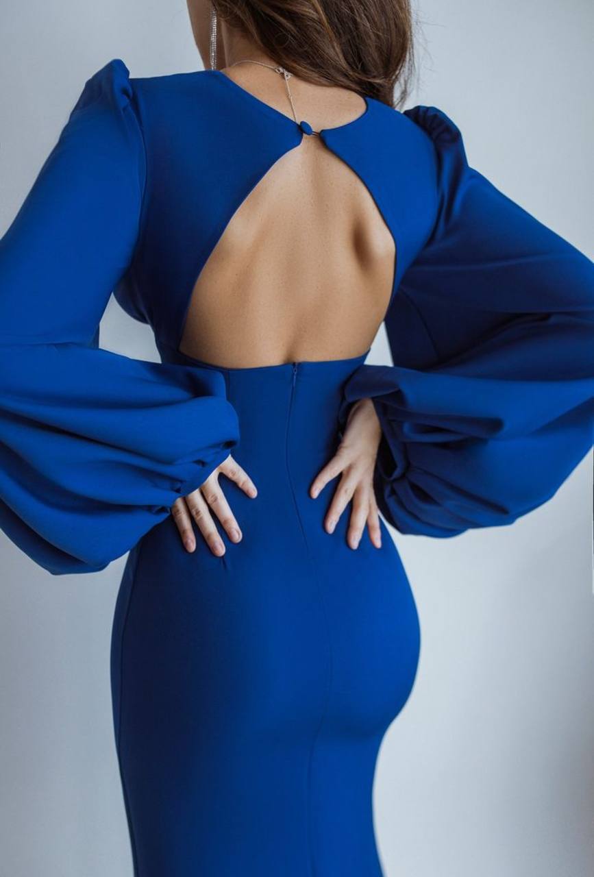 ROBE DE SOIREE CINTREE TRES CLASSE COULEUR BLEU ROI - Premium ROBE from DION - Just DA 7500! Shop now at DION