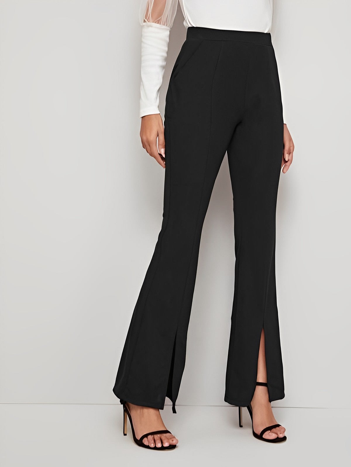 PANTALON CLASSIQUE AVEC CEINTURE NOIR - Premium from DION - Just DA 4200! Shop now at DION