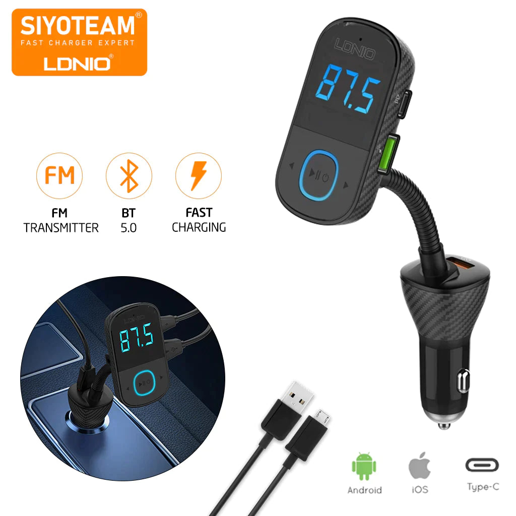 MODULATEUR CHARGEUR AUTO BLUETOOTH LDNIO C705Q - Premium from DION - Just DA 2900! Shop now at DION