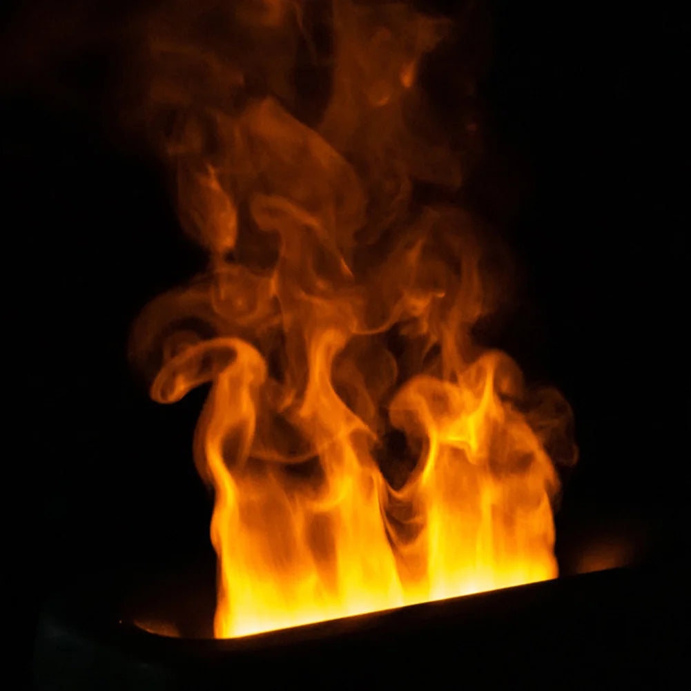 DIFFUSEUR D’HUILES ESSENTIELLES ET HUMIDIFICATEUR AVEC FLAMMES DE VAPEUR (BLANC)