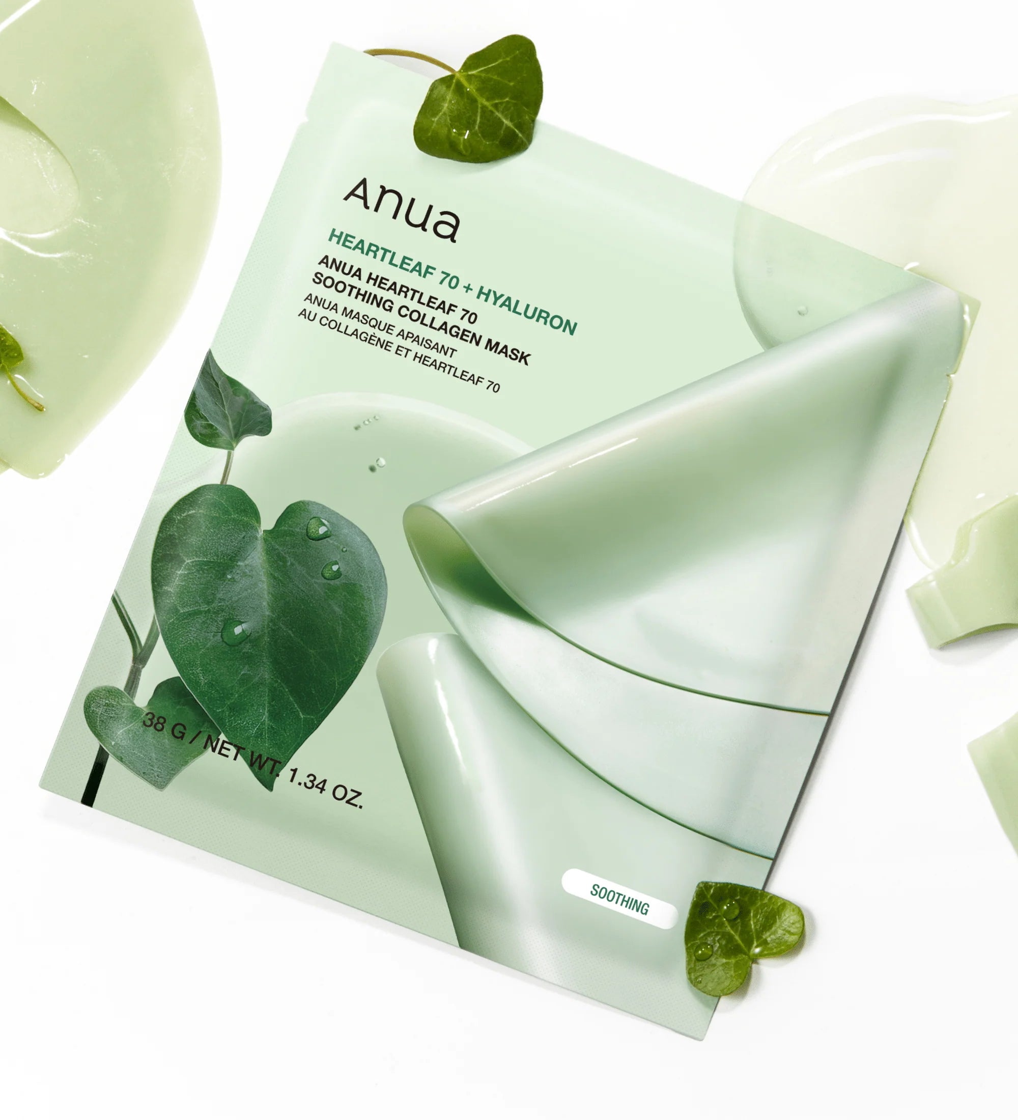 ANUA HEARTLEAF 70 + HYALURON SOOTHING COLLAGEN MASK 30G
