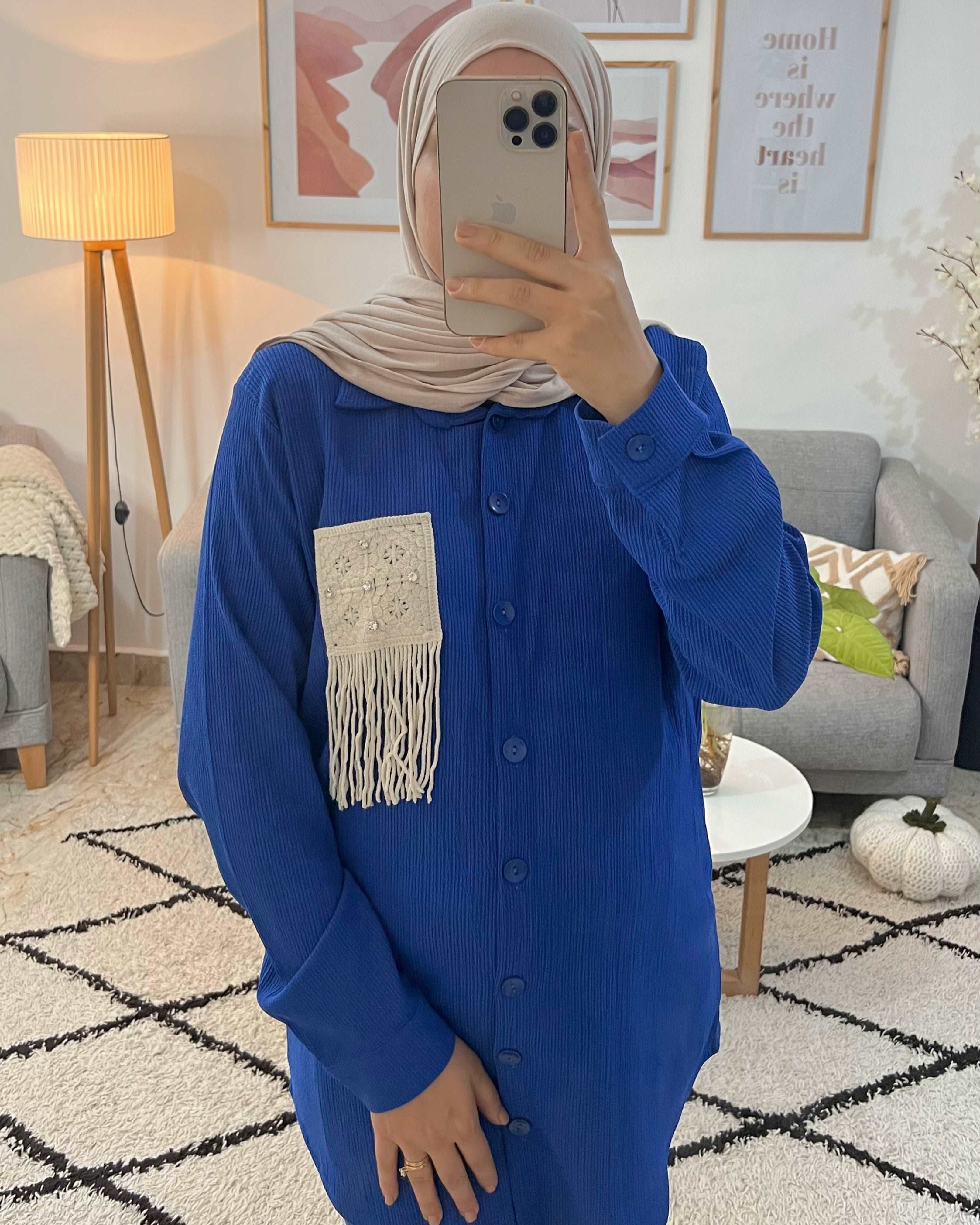 ENSEMBLE DEMI SAISON AVEC POCHE BOHEME BLEU ROI - Premium ENSEMBLE from DION - Just DA 6500! Shop now at DION