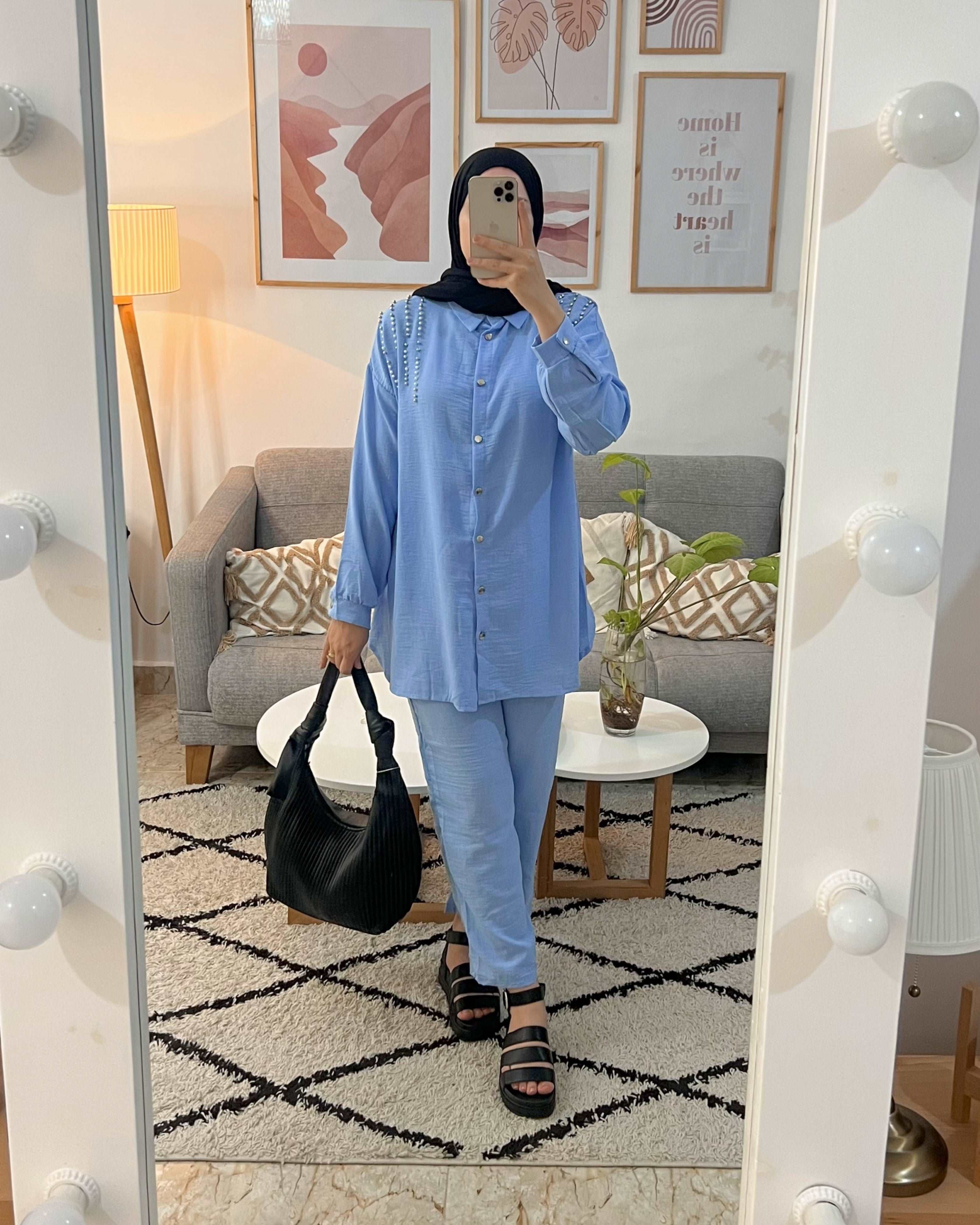 ENSEMBLE CONFORT COULEUR BLEU CIEL