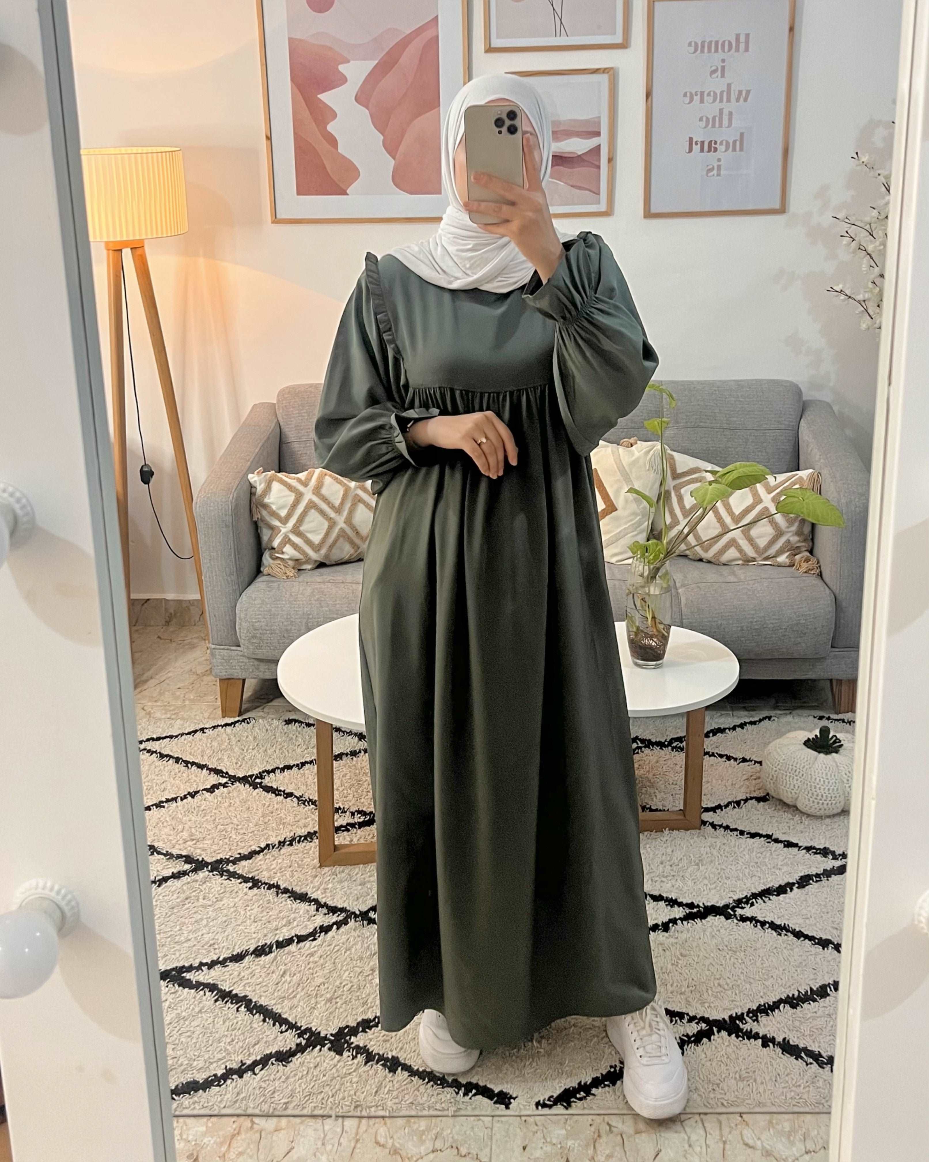 HIJAB PLISSE A L'EPAULE COULEUR MINT - Premium HIJAB from DION - Just DA 3500! Shop now at DION