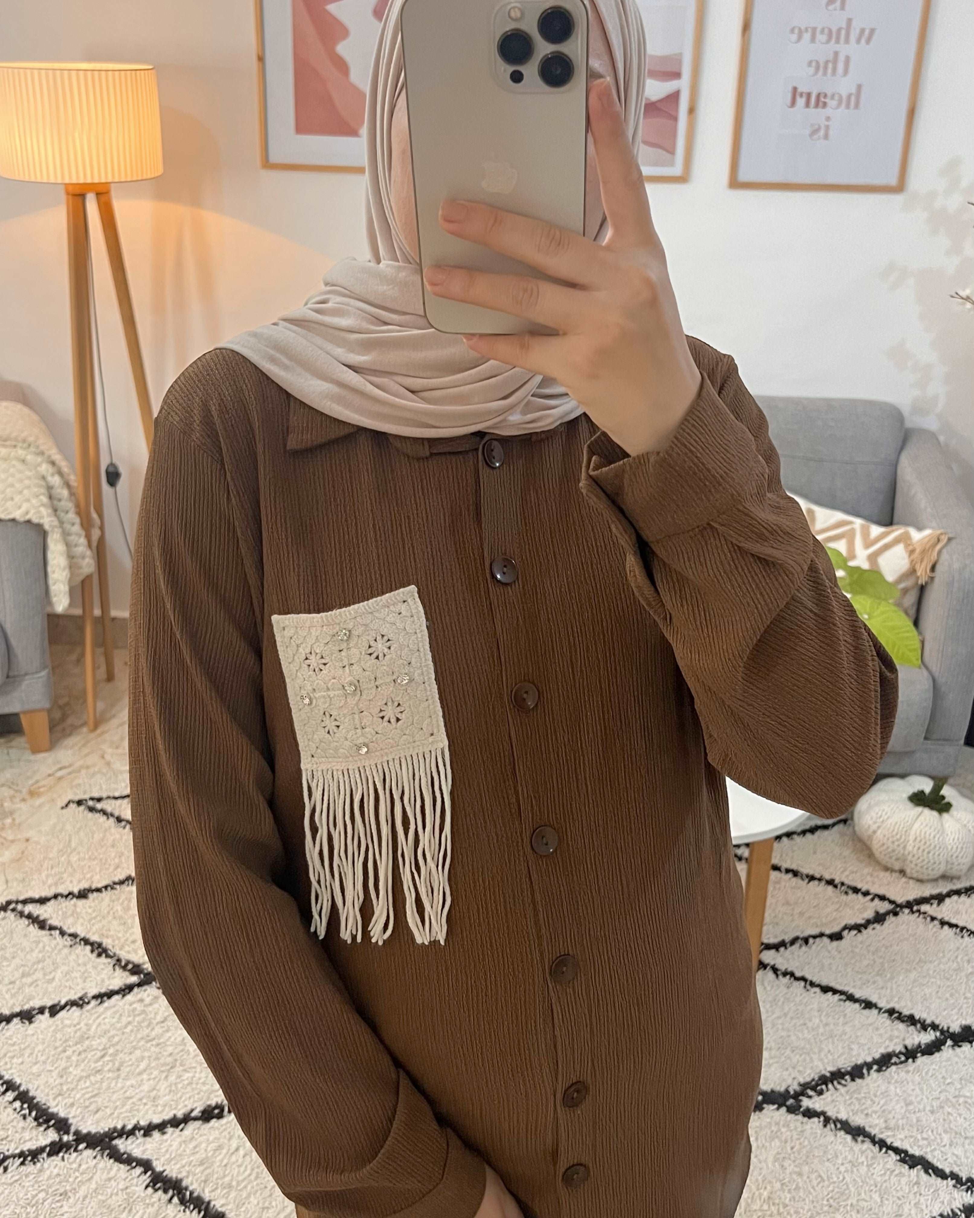 ENSEMBLE DEMI SAISON AVEC POCHE BOHEME MARRON - Premium ENSEMBLE from DION - Just DA 6500! Shop now at DION