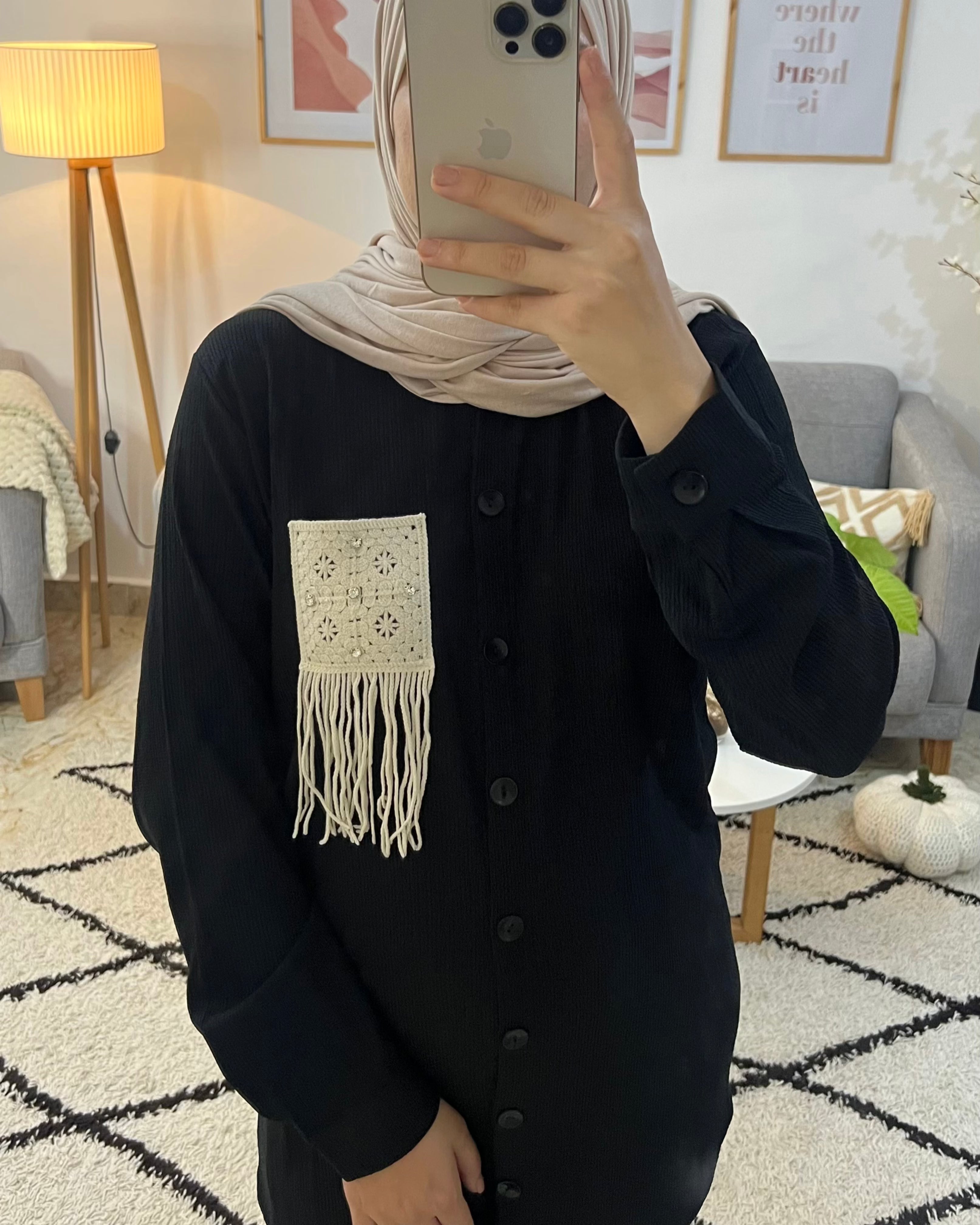 ENSEMBLE DEMI SAISON AVEC POCHE BOHEME COULEUR NOIR - Premium ENSEMBLE from DION - Just DA 6500! Shop now at DION