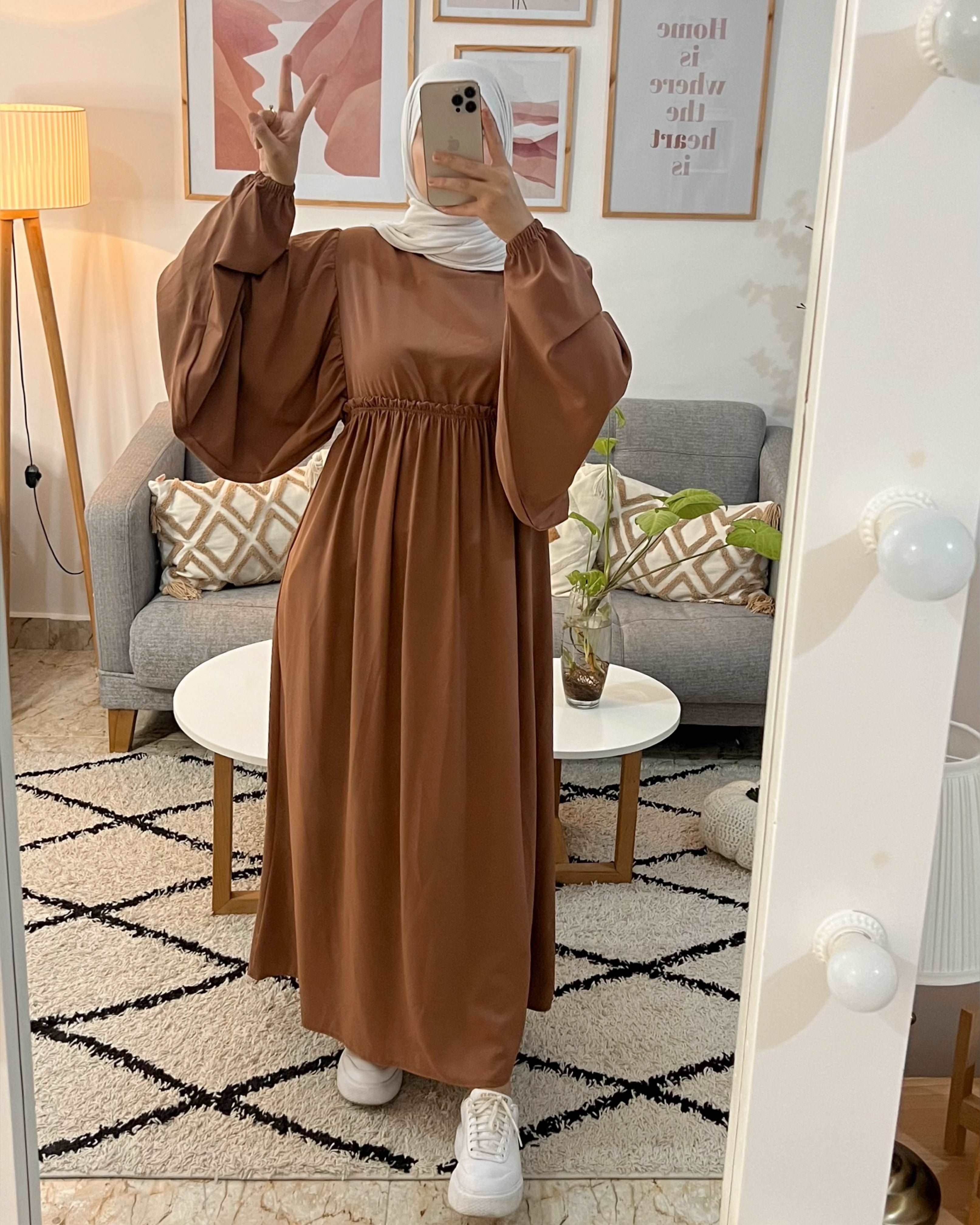 HIJAB MANCHES LARGES COULEUR BRIQUE - Premium HIJAB from DION - Just DA 3600! Shop now at DION