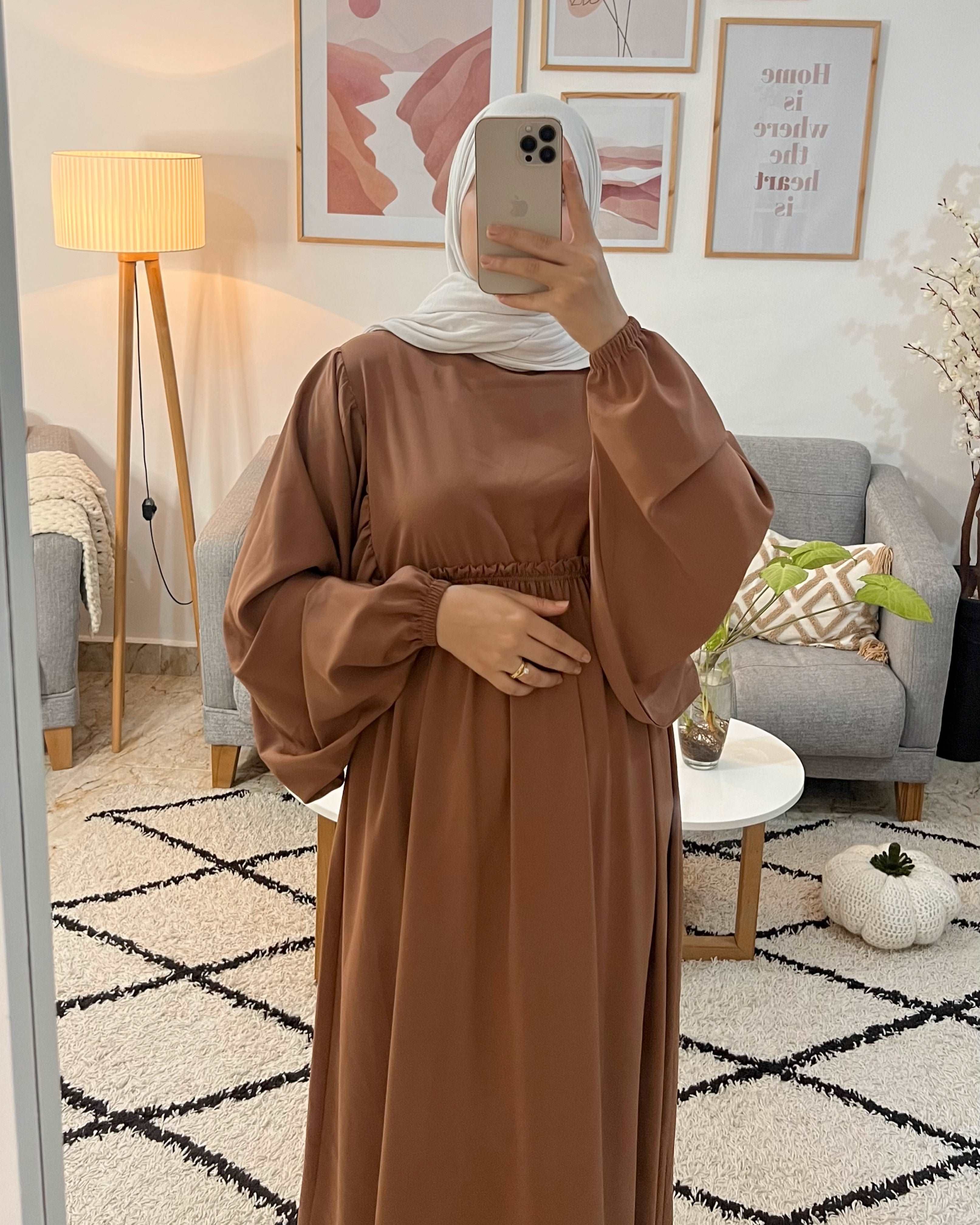 HIJAB MANCHES LARGES COULEUR BRIQUE