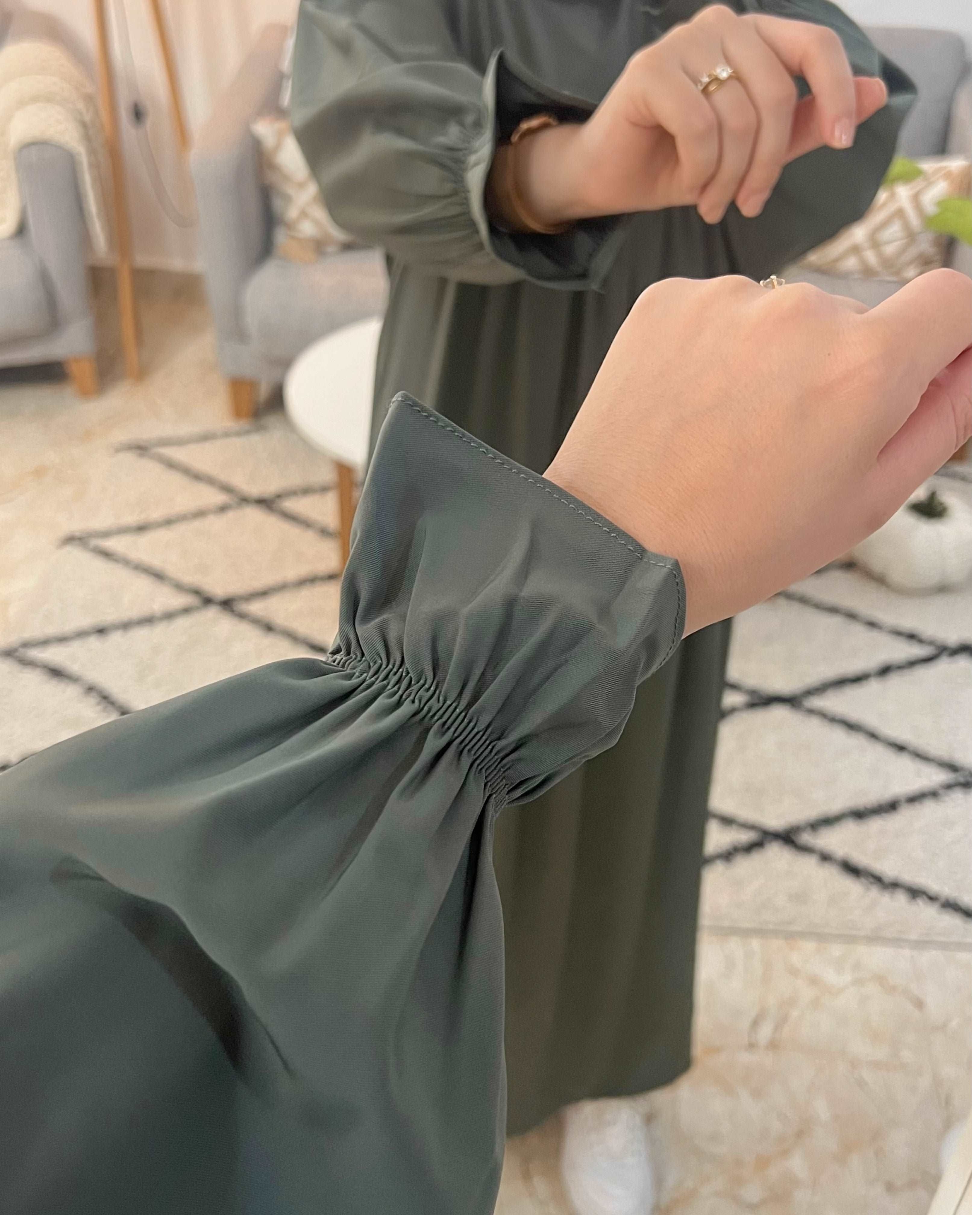 HIJAB PLISSE A L'EPAULE COULEUR MINT