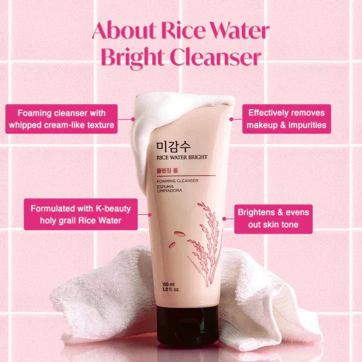 THE FACE SHOP RICE WATER BRIGHT FACIAL FOAMING CLEANSER 150 ML