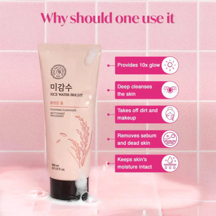 THE FACE SHOP RICE WATER BRIGHT FACIAL FOAMING CLEANSER 150 ML