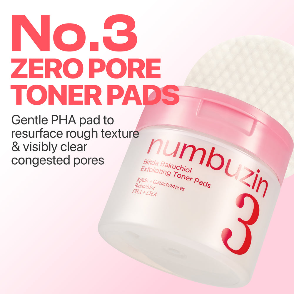 NUMBUZIN N°3 BIFIDA BAKUCHIOL EXFOLIATING TONER PADS 190 ML