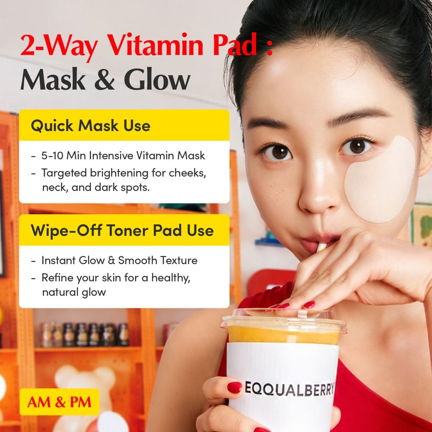 EQQUALBERRY VITAMIN ILLUMINATING TONER PADS 70PADS