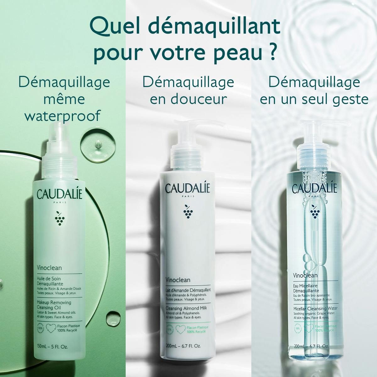 CAUDALIE VINOCLEAN HUILE DE SOIN DÉMAQUILLANTE 150ML
