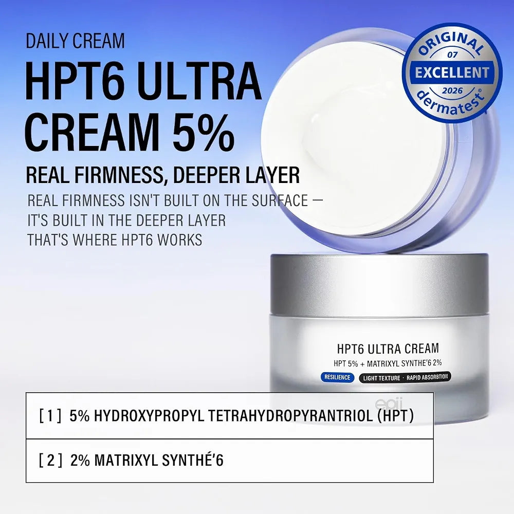 EPII HPT6 ULTRA CREAM RESILIENCE FOR VISIBLE FIRMING + ELASTICITY HTP 5% + MATRIXYL SYNTHE'6 2% 50ML