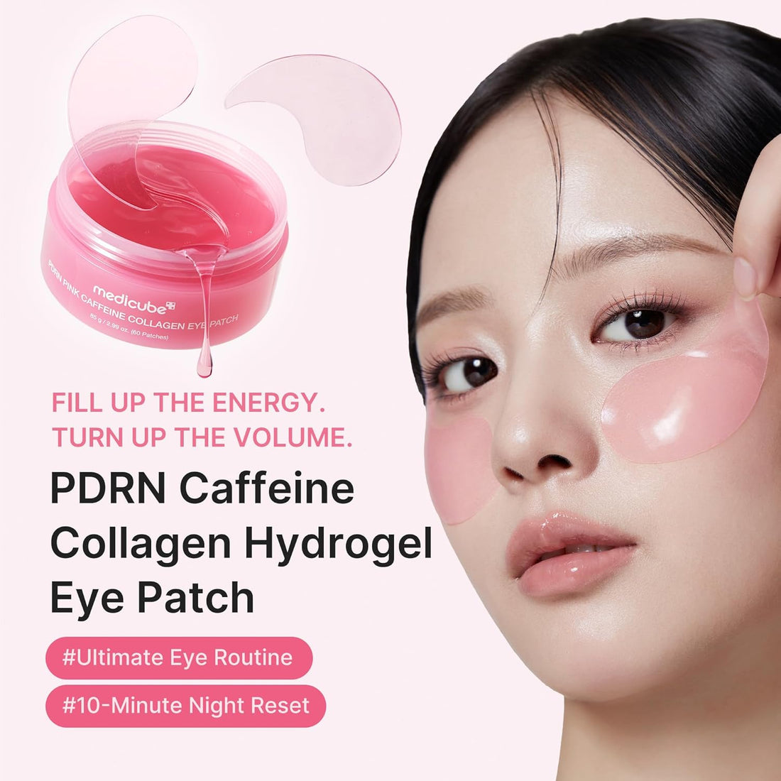MEDICUBE PDRN PINK CAFFEINE COLLAGEN EYE PATCH 60 PATCHES