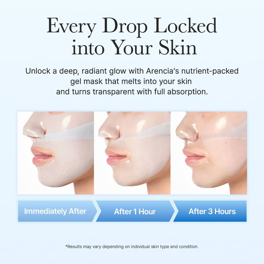 ARENCIA COOLING AND HYDRATING BLUE COLLAGEN CRYO JELLO MASK PDRN+ COLLAGEN+ GLACIAL WATER 35 G