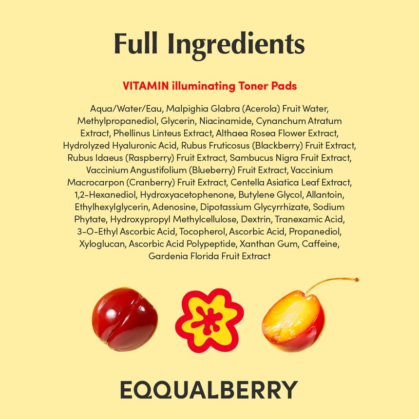 EQQUALBERRY VITAMIN ILLUMINATING TONER PADS 70PADS
