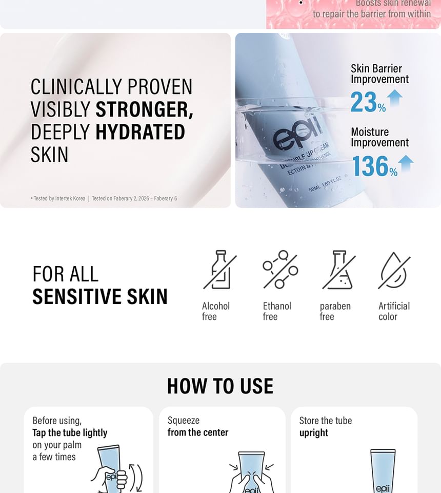 EPII DOUBLE UP CREAM ECTION & PANTHENOL 50ML