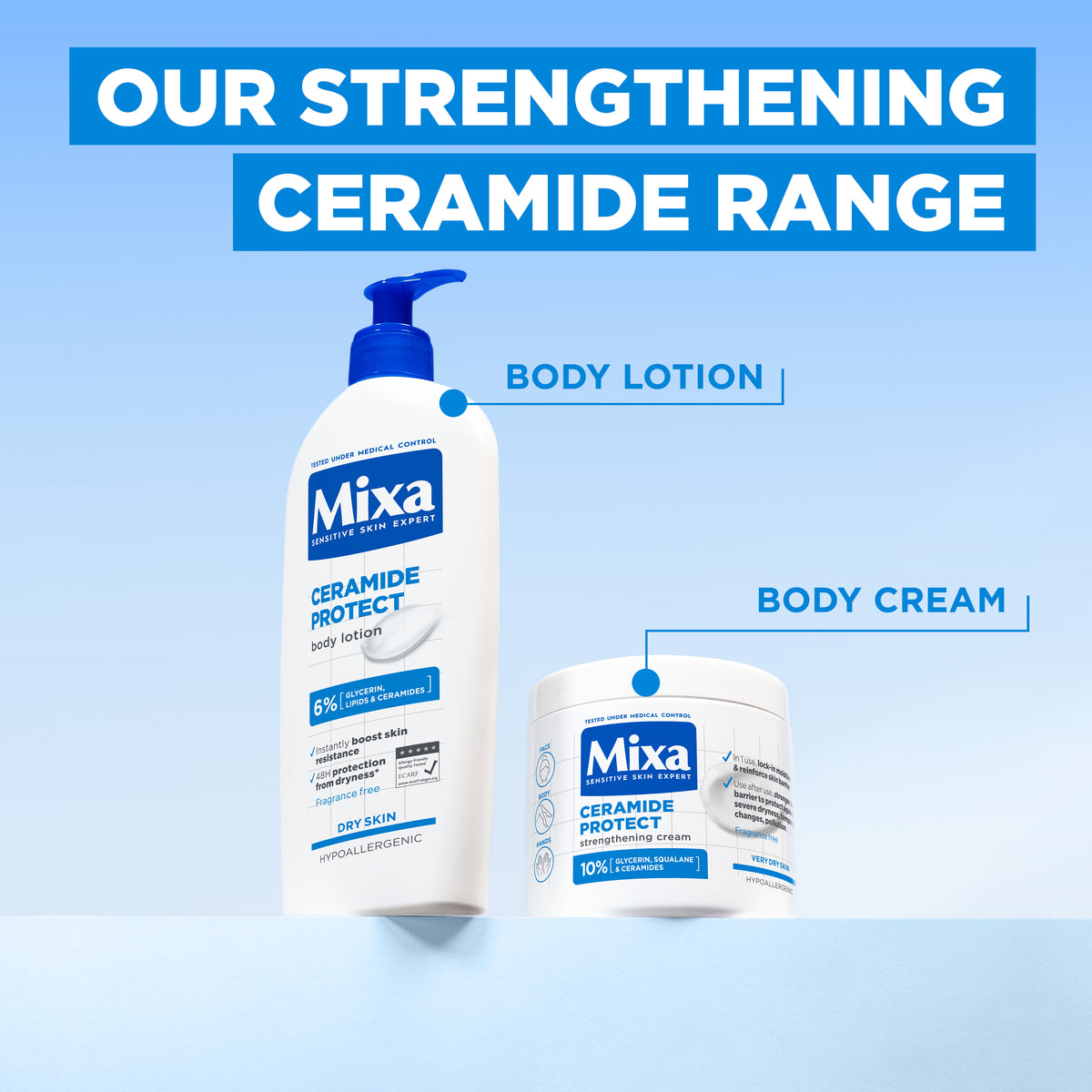 MIXA CERAMIDE PROTECT MOISTURIZING BODY LOTION 6% GLYCERINE 250ML