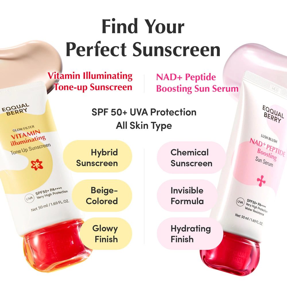 EQQUALBERRY NAD+PEPTIDE BOOSTING SUN SERUM SPF+ PA++++ 50ML