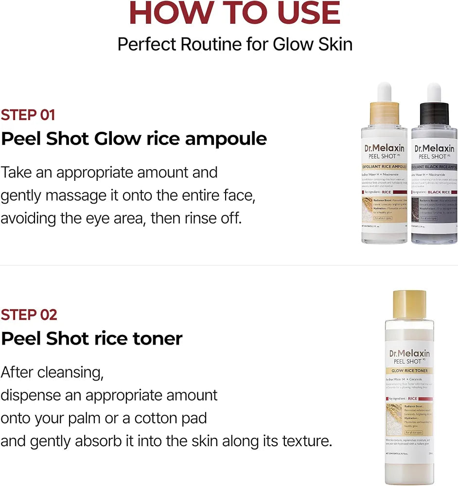 DR.MELAXIN PEEL SHOT GLOW WHITE RICE TONER 200ML