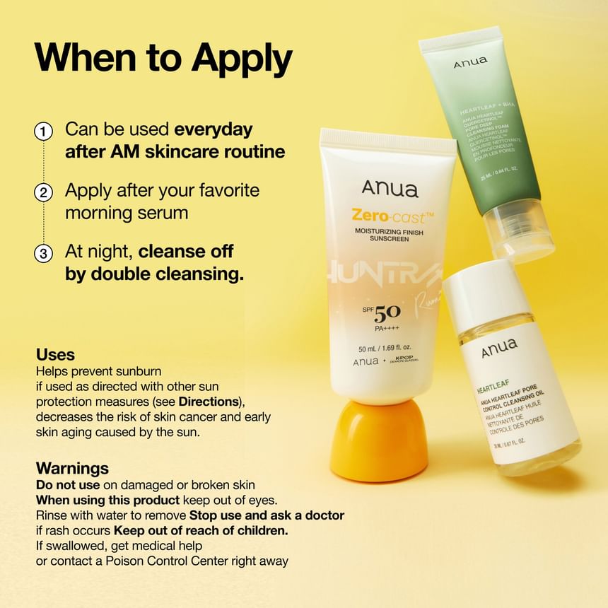 ANUA × KPOP DEMON HUNTERS ZERO-CAST MOISTURIZING FINISH SUNSCREEN 50ML