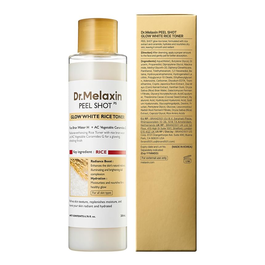 DR.MELAXIN PEEL SHOT GLOW WHITE RICE TONER 200ML
