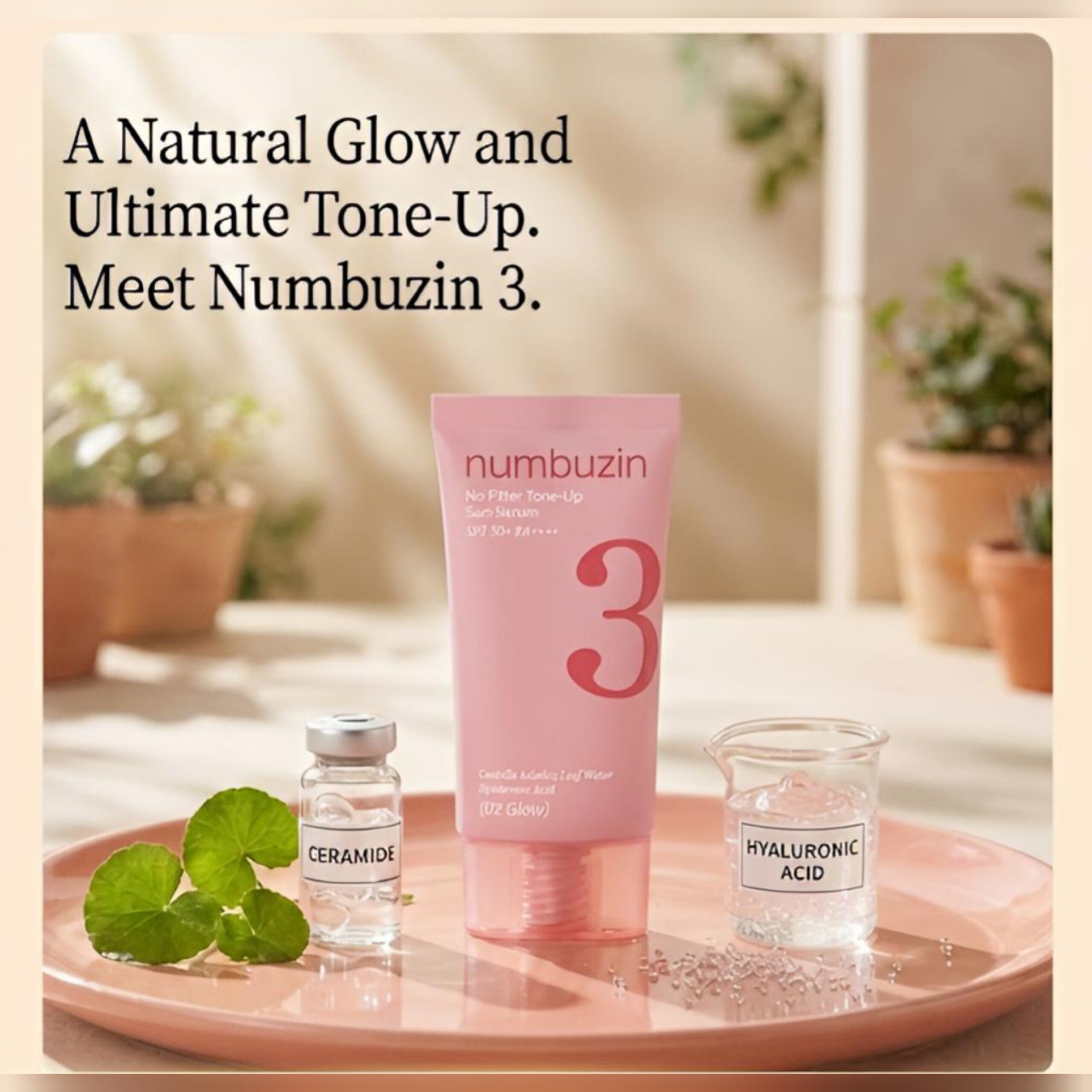 NUMBUZIN N3 NO FILTER TONE-UP SUN SERUM SPF50+ PA++++ (02 GLOW ) 50 ML