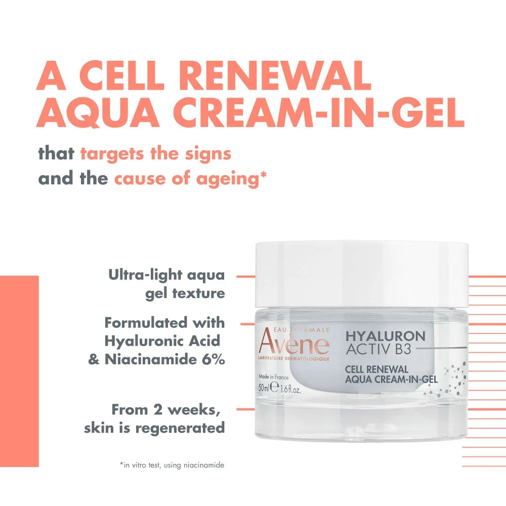 AVÈNE HYALURON ACTIVE B3 CELL RENEWAL AQUA CREAM-IN-GEL 50ML