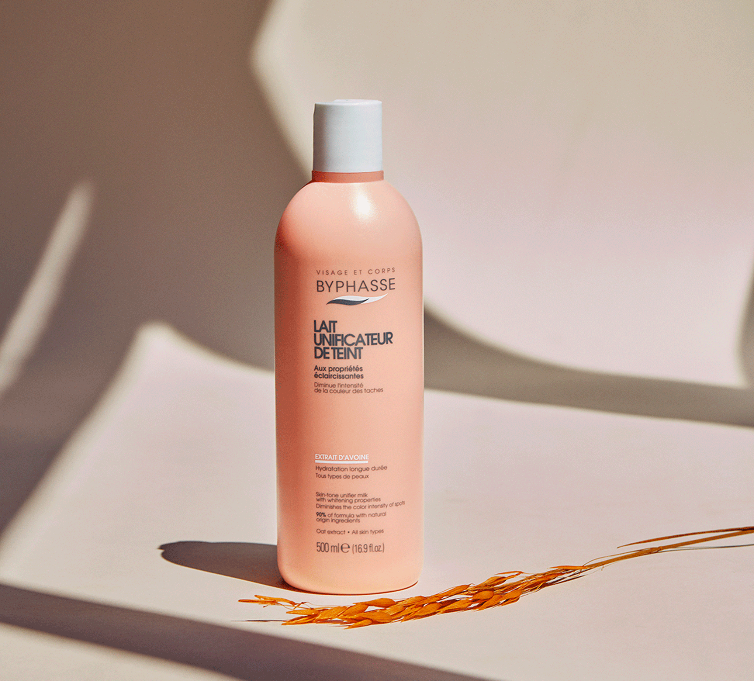 BYPHASSE LAIT ÉCLAIRCISSANT EXTRAIT DE BLÉ 500ML