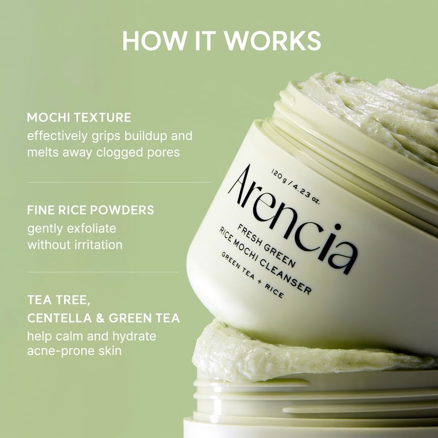 ARENCIA FRESH GREEN RICE MOCHI CLEANSER 120G (NEW)