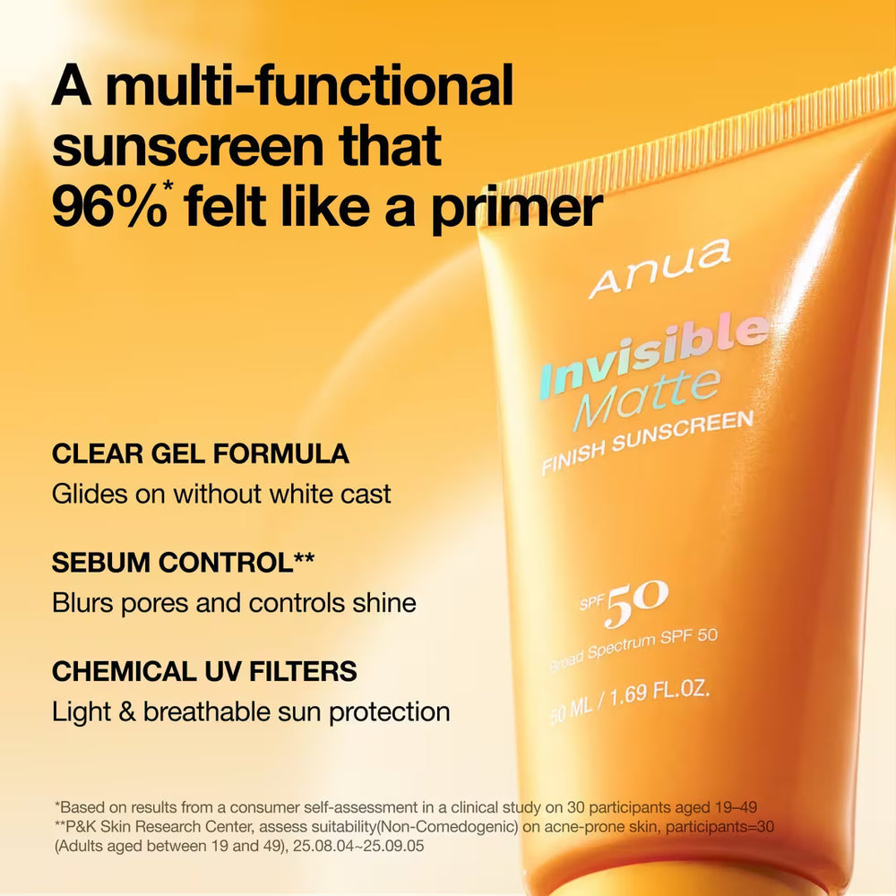 ANUA INVISIBLE MATT FINISH SUNSCREEN SPF50+++ 50ML